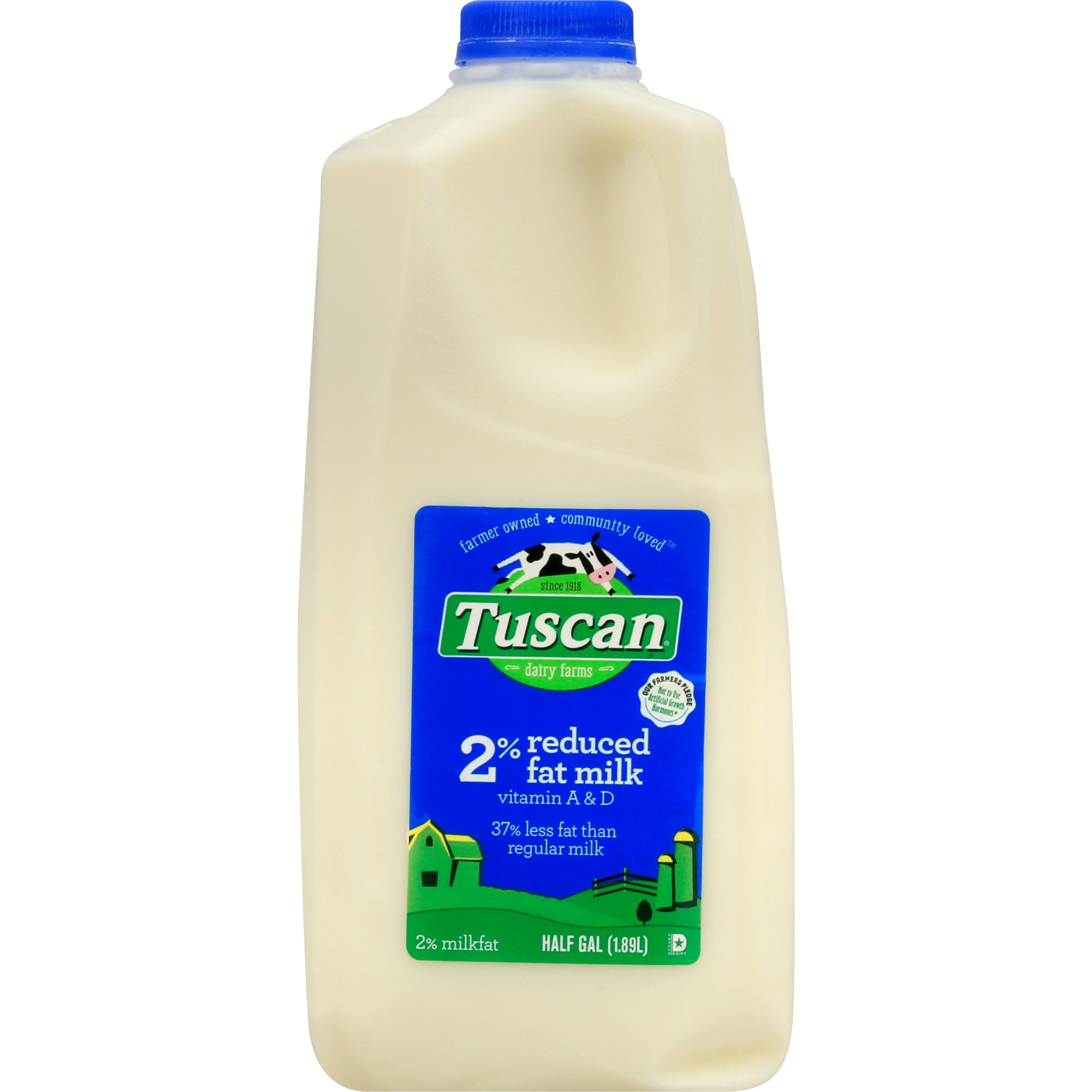 Tuscan Dairy Farms 2% Reduced Fat Milk with Vitamin A and Vitamin D, Milk Half Gallon - 1 Jug
