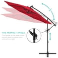 thumbnail image 5 of Best Choice Products 10ft Solar LED Offset Hanging Outdoor Market Patio Umbrella w/ Adjustable Tilt - Red, 5 of 8