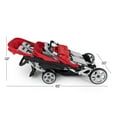 thumbnail image 4 of Foundations Gaggle Jamboree 6-Seat Folding Daycare Stroller with UV Canopies, Reclining Seats, Red/Black, 4 of 9
