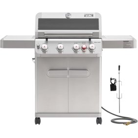 Monument Grills 4 1 Burner Natural Gas Grill  Includes Rotisserie  & Natural Gas Hose