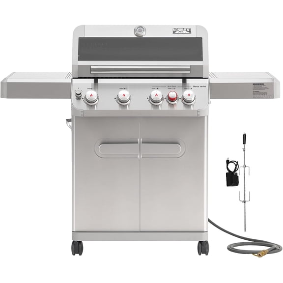 Monument Grills 4 1 Burner Natural Gas Grill Includes Rotisserie & Natural Gas Hose