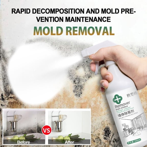 Fnochy Clearance Wall Molds Remover Spray 500ml, Strong Household Mold Cleaner, Fast-Acting Demolding Solution for Walls, Tiles, Glass, Plastic Surfaces