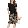 thumbnail image 1 of Vestido Simier Fariry, blusón de verano para mujer, estampado floral, negro, 1 of 6