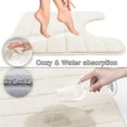 thumbnail image 3 of LAICAIW Memory Foam Toilet Bath Mat U-Shaped, Soft and Comfortable, Super Water Absorbent, Non-Slip, Thick, Machine Wash Bathroom Commode Contour Rug, 24 X 20 Inches (24 X 20 Inches, Cream), 3 of 7