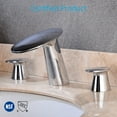 thumbnail image 5 of Wovier Chrome 8-16 Inch Widespread Waterfall Bathroom Sink Faucet with Supply Hoses,Two Handle Three Hole Lavatory Faucet,Basin Mixer Tap With Pop Up Drain, 5 of 7