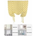 thumbnail image 6 of Yellow Plaid Tie Up Curtains for Window, Thermal Insulated Balloon Shade Adjustable Rod Pocket Curtains Valance Panels for Kitchen Bathroom Cafe 42 x 45 Vintage Geometric Checkered Beige, 6 of 6