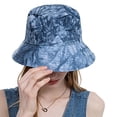 thumbnail image 2 of SkyAuks Large Brim Sun Hats for Women with Hat Clip, Classic Bucket Hats, Unisex Tie Dyed Cotton Bucket Hat Lightweight Breathable Casual Summer Outdoor Hat, Navy Blue, 2 of 8