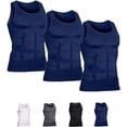 thumbnail image 3 of Mens Slimming Body Shaper Vest Compression Tank Tops Shirts Workout Abs Abdomen Undershirts 3pcs, 3 of 19