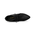 thumbnail image 4 of BLISSFUL STEP Women's Pointed Toe Wedge Heel Elegant Ankle Boots Black 7.5, 4 of 8