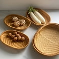 thumbnail image 4 of Bamboo Baskets for Food,Handmade Serving Tray Bread Basket Decorative Woven Trays for Coffee Table Bamboo Home Decor Breakfast Trays 12.6*9.84*2.36Inch, 4 of 8