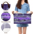 thumbnail image 5 of 2Pack Waterproof Foldable Storage Basket Medium, Metal Frame & Hollow Board Support, for Clothes and Toy Organization Vintage Purple Truck City Glow, 5 of 8