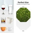thumbnail image 6 of Honeii Green Glitter Sparkle Print Leather Coaster Set of 4, Ideal for Safeguarding Your Furniture from Drinks Spills and Effortless Cleanup-Octagon, 6 of 6