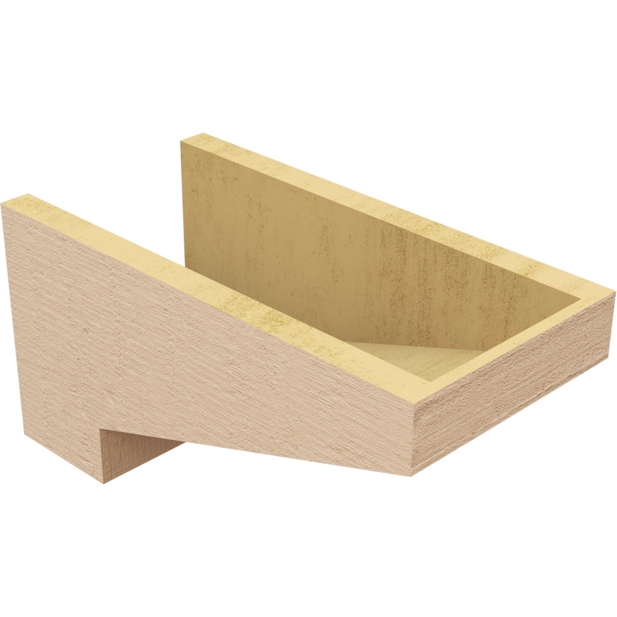 8"W x 16"D x 8"H Wide Clemmons Rough Cedar Woodgrain TimberThane Corbel, Primed Tan