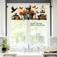 thumbnail image 2 of JOOCAR Polyester Window Valance Curtain with Skull and Flowers Design for Home Kitchen Living Room Bedroom Bathroom Decor 54x18 inch, 2 of 5