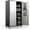 Black & Silver, variant on LiteHaven Metal Garage Storage Cabinet with 2 Doors and 5 Adjustable Shelves, 71" Tall Steel Lockable File Cabinet, Locking Tool Cabinets for Home Office Garage Gym School (Black)