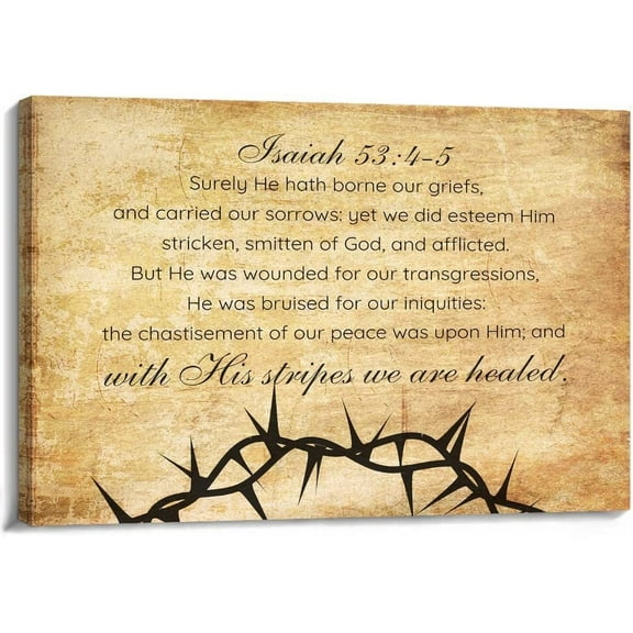 Isaiah 53 4-5 Wall Art Bible Verse Poster Nature Prints for Bathroom Decorations Picture for Bedroom Paintings for Hallway Wall Canvases
