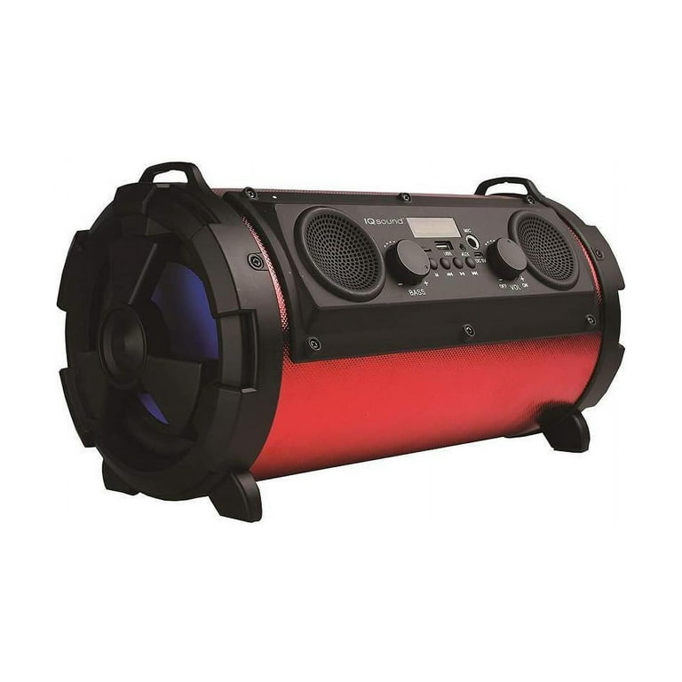 Supersonic IQ-1525BT-RD Wireless Bluetooth Speaker with USB/Micro SD & AUX  Inputs (Red)