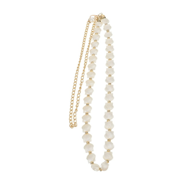 Elegante dama perla cáscara de cintura cadena cadena cadena cinturón mujer vestido decoración