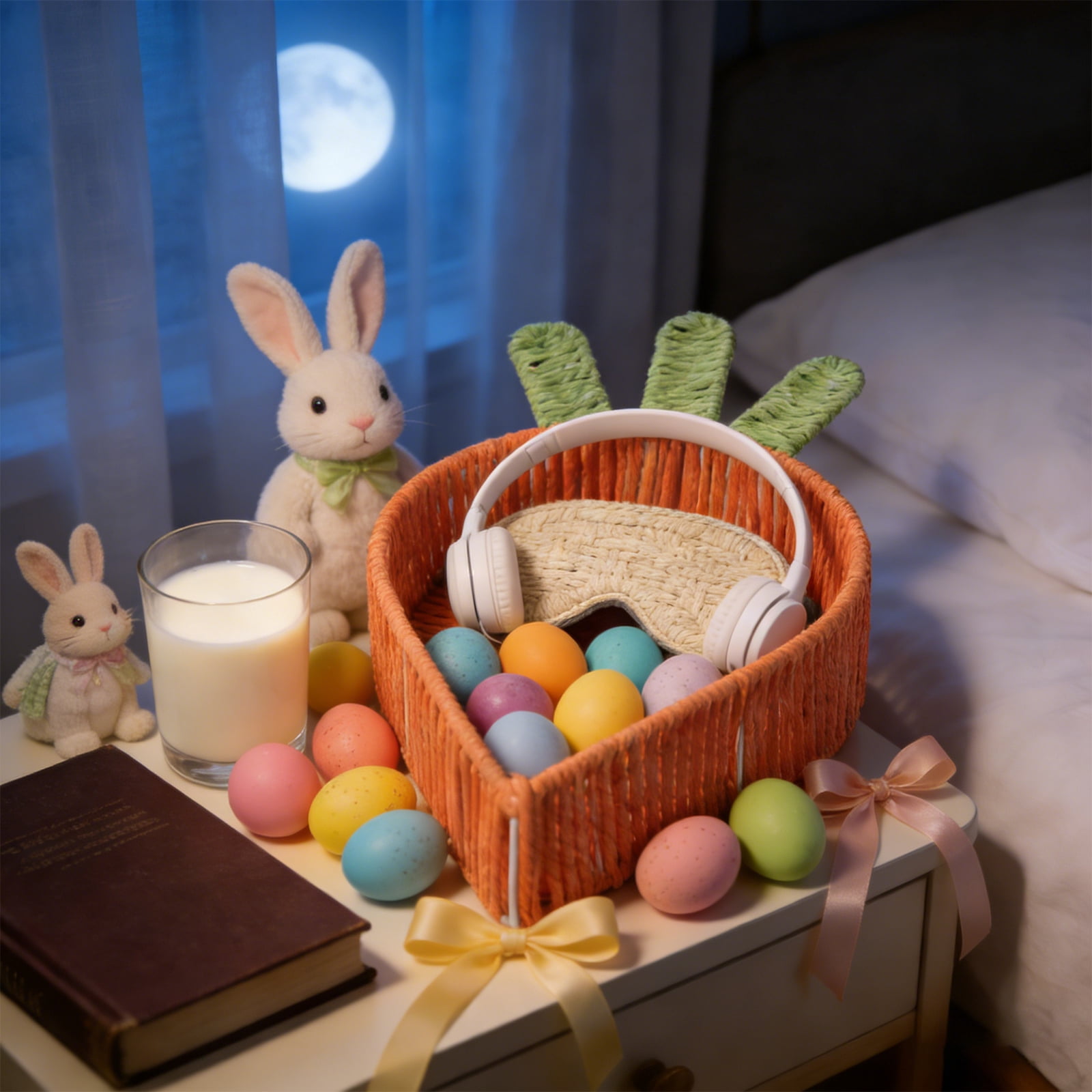 15.74Inch Easter Woven Carrot Basket, Cute Vegetable Carrot Storage Baskets Fruit Snack Candy Storage for Entryway Desktop Home Easter Party Decor