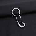 thumbnail image 3 of Men's Leather Key Ring Chain Metal Keychain for Home (Silver), 3 of 8
