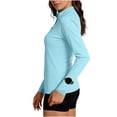 thumbnail image 7 of Womens Lightweight Sun Protection Shirts Full Zip Long Sleeve Sun Protection Athletic Jackets Light Blue XL(XL), 7 of 7