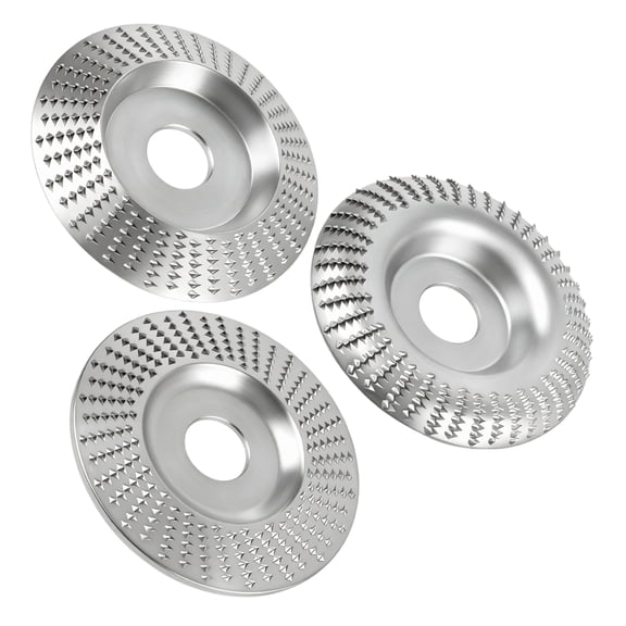Angle Grinder Polishing Pad Set Tungsten Carbide Grinding Wheel for Fast Material Removal Wood Sanding Shaping Engraving Cutting Universal Woodworking Buffing Discs Silver 3 Pack