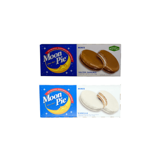 (2) Pack Salted Caramel Mini Vanilla Marshmallow Sandwiches Individually Wrapped Delicious Portioned 6 ct Boxes Gift Treat Party Celebration Daycare Smooth Sweet Coated Flacky Creamy Lunch Snack