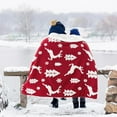 thumbnail image 4 of Christmas Throw Blanket for Couch - Christmas Decorations Gifts for Women, Warm Sherpa Deer Throw Blanket, Red 50"x60", 4 of 8