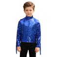 thumbnail image 2 of vastwit Kids Girls Boys Sequin Fringe Jacket Shiny Cowboy Outfit Disco Dance Top Long Sleeve Tassels Zip Up Glitter Coat Royal Blue 10, 2 of 7