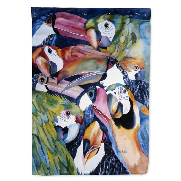Carolines Treasures JMK1192GF Parrots Flag Garden Size Small multicolor