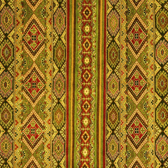 Ahgly Company Indoor Square Abstract Yellow Modern Area Rugs, 5' Square