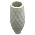 thumbnail image 2 of Bergamo Art 17" High Decorative Handmade Patterned Cylinder Glass Vase in White, 2 of 6