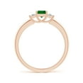 thumbnail image 2 of ANGARA Natural Square Emerald and Princess Diamond Three Stone Engagement Ring in 14K Rose Gold for Women (Size-4mm) | May Birthstone, Anniversary, Jewelry Gift for Women | Natural Emerald Ring, 2 of 10