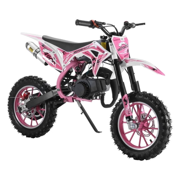 Seipola 49cc 2-Stroke Kids Dirt Bike, Gas Power Motocross, Off Road Mini Motorcycle, Children Pocket Motorbike with Front Rear Disc Brakes, Pull Start