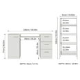thumbnail image 3 of Madesa 2-Piece Home Office and Study Furniture Set: 53" Computer Desk with 3 Drawers, 1 Door, Storage Shelf + 24" 5-Tier Ladder Shelf for Pantry, Books, & Utilities – White, 3 of 9