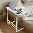 thumbnail image 2 of Chak’s Choice Adjustable height mobile computer desk, suitable for small spaces, with wheels, rollable, home office study gaming desk, white, 2 of 5