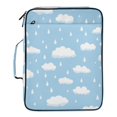 thumbnail image 2 of Haosy Accordion File Organizer Zipper Binder 500 Sheet 6-Tab Expanding File Folder Multi-Pocket 1.2 Inch 3 Ring White Raindrops and Clouds, 2 of 7