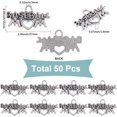 thumbnail image 2 of 50Pcs Tibetan Style Zinc Alloy Pendants with Word Baseball Mom Charms Antique Silver 15x27mm, 2 of 5