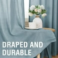 thumbnail image 4 of Natural Linen Curtains 84 inches Long for Living Room 2 Panels Back Tab Loop Pocket Textured Light Filtering Semi Sheer Curtains Rustic Farmhouse Boho Curtain for Bedroom, Stone Blue, 4 of 6