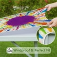 thumbnail image 6 of Colorful Paint Splash Burst Square Fitted Tablecloth with Elastic Edge,Square Table Cover,Washable Elastic Table Cover for Home Kitchen Party Decor 36"x36", 6 of 6