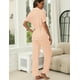 thumbnail image 5 of Conjunto de pijama ZMJ, camisa de manga corta de 2 piezas con pantalones largos para mujer, 5 of 5