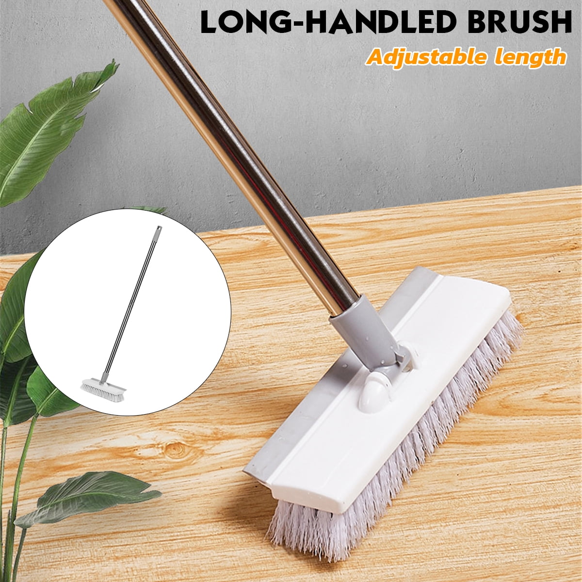 Brooms Kitchen Push Broom Shower Tile Grout Bathroom Push Brush Floor ...