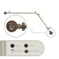 thumbnail image 1 of 13/16" Dia Adjustable Corner Window Single Curtain Rod 66 to 120" (each side) in Antique Brass with Matthias Finials,(4888-664-CR), 1 of 3
