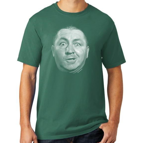 Mens Curly Howard Face Three 3 Stooges Tee Shirt, XL Nordic Green