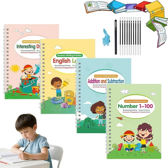 Trace Trek Workbook Fast-Track Young Minds,Grooved Handwriting Book Practice,Tracetrek Workbook Kit,Practice Calligraphy with Grooves for Repeated Writing for Training Pen Control Ability