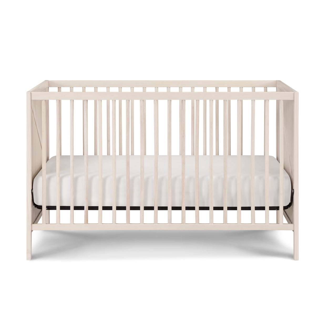 Suite Bebe Pixie Zen 3-in-1 Convertible Baby Wooden Crib With Round Spindles, in Washed Natural