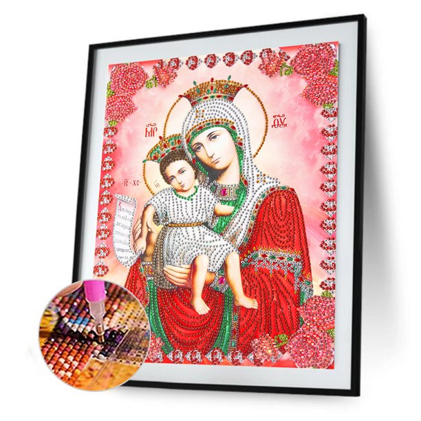 Cuadros Decorativos 5D DIY Diamante Pintura Religiosa Virgen Parcial Forma especial Taladro Kits de mosaico Ehuebsd Nuevos Originales