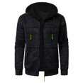 thumbnail image 6 of Hinvhai Men's Long Cardigan Hoodies Full-zip Fleece Lined Sweaters Knit Regular Fit Casual Sweater Hooded Coat wiht Pocket Black XXXL(XXXL), 6 of 6