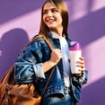 thumbnail image 6 of 2Pcs Replacement Cap for Owala Freesip+2Pcs Water Bottle Holder Carrier with Shoulder Strap,One Button Water Bottle Top Lid and Straws,LeakProof (black and purple), 6 of 8