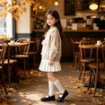 thumbnail image 7 of GiLiling Girls Round Neck Knitted Sweater with Cute Bow Decor, Solid Color Long Sleeve Pullover Top, Casual Knitwear for Kids Fall Winter School Outfits (Khaki, 9-10 Years), 7 of 7